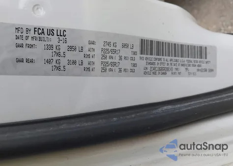 2016 Chrysler Town & Country Touring z USA, uszkodzony, nr VIN 2C4RC1BG8GR289143